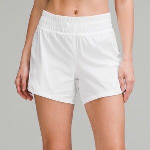 NWT lululemon Track That HR Short 5” Lined - White Color Size 8
